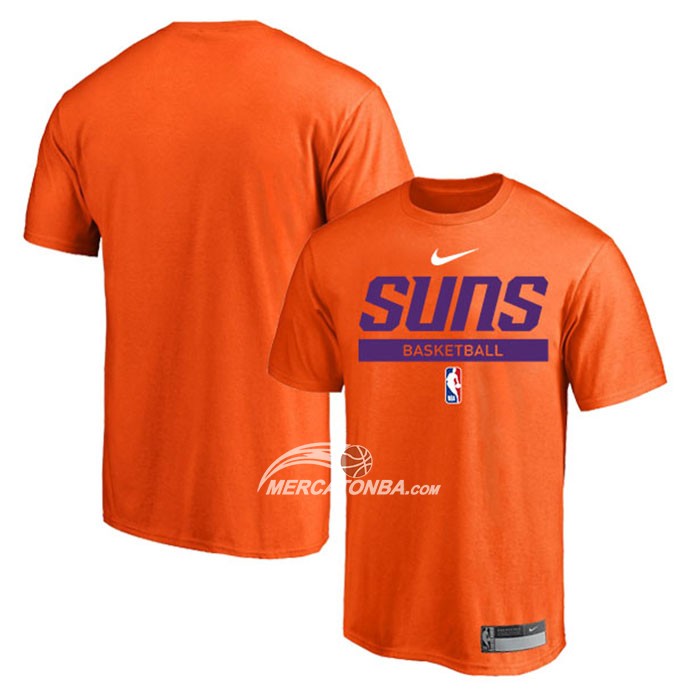 Maglia Manica Corta Phoenix Suns Practice Performance 2022-23 Arancione